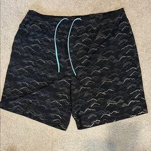Chubbies Black and Gray Patterned Swim Shorts